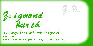 zsigmond wurth business card